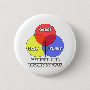 Venn Diagram .. Clinical Laboratory Technologists 6 Cm Round Badge