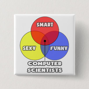 Venn Diagram .. Computer Scientists 15 Cm Square Badge