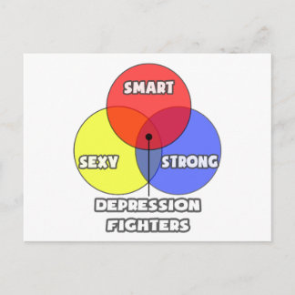 Venn Diagram .. Depression Fighters Postcard