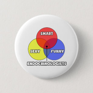 Venn Diagram .. Endocrinologists 6 Cm Round Badge