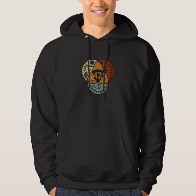 Venn Diagram Life The Universe And Everything - 42 Hoodie (Front)