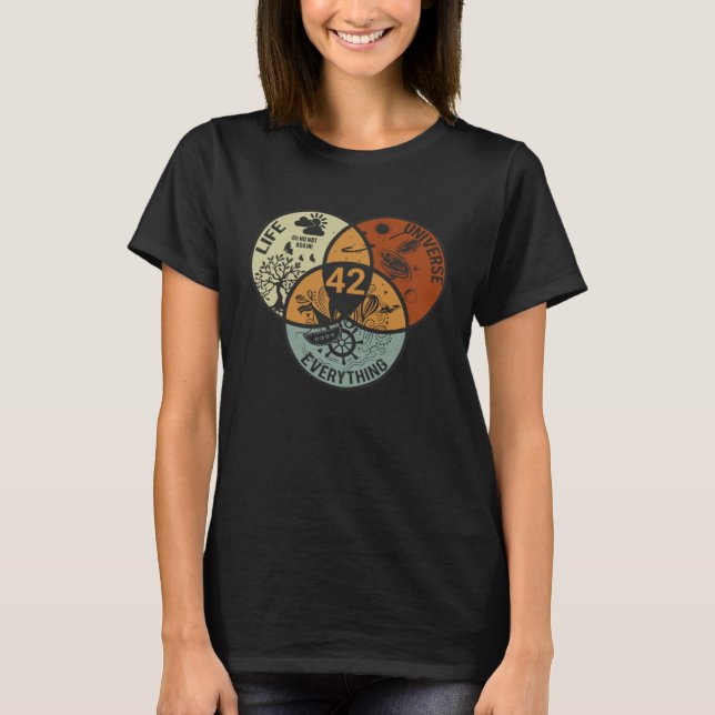 Venn Diagram Life The Universe And Everything 42 L T-Shirt (Front)