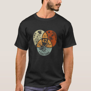 Venn Diagram Life The Universe And Everything 42 T-Shirt