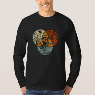 Venn Diagram Life The Universe And Everything 42 T-Shirt