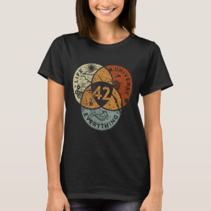 Venn Diagram Life The Universe And Everything 42 T-Shirt