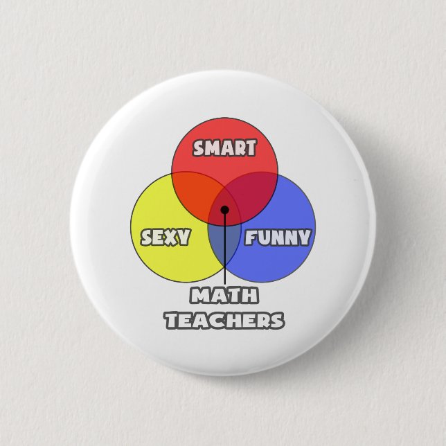 Venn Diagram .. Math Teachers 6 Cm Round Badge (Front)
