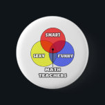 Venn Diagram .. Math Teachers 6 Cm Round Badge<br><div class="desc">Share your love of teaching math with your students and the world. Being a math teacher is such an awesome profession... show your pride. Great shirts and gifts for your favourite friend or family member who loves teaching math.</div>