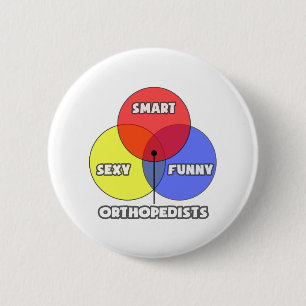 Venn Diagram .. Orthopedists 6 Cm Round Badge