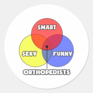 Venn Diagram .. Orthopedists Classic Round Sticker