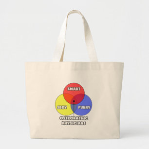 Venn Diagram .. Osteopathic Physicians Large Tote Bag