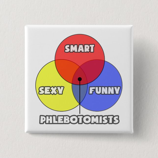 Venn Diagram .. Phlebotomists 15 Cm Square Badge (Front)