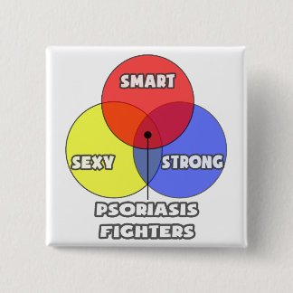 Venn Diagram .. Psoriasis Fighters 15 Cm Square Badge