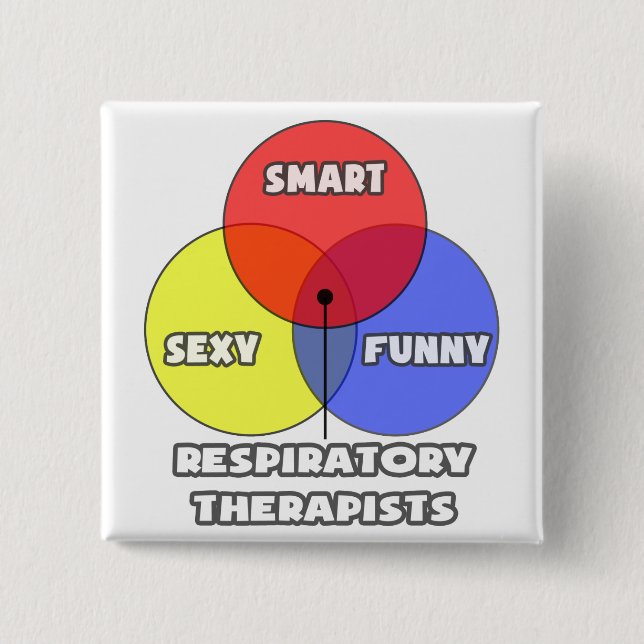 Venn Diagram .. Respiratory Therapists 15 Cm Square Badge (Front)