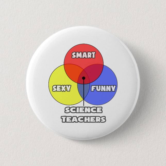 Venn Diagram .. Science Teachers 6 Cm Round Badge (Front)