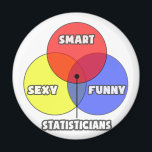 Venn Diagram .. Statisticians Magnet<br><div class="desc">Great shirts and gifts for your favourite statistician. Or if you're a proud statistician looking to share your passion for statistics with the world,  we've got plenty of unique statistician shirts and apparel.</div>