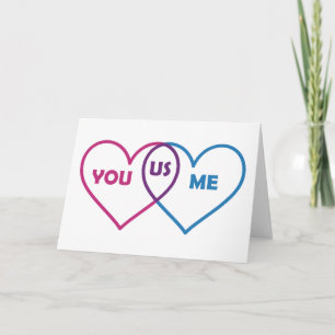 Venn Diagram Valentine - You Me Us Holiday Card