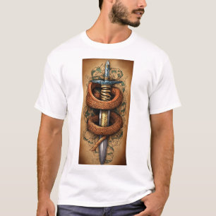 Venom & Steel Snake and Dagger Watercolor T-Shirt