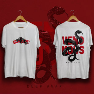Venomous slogan with black cobra streetwear T-Shirt