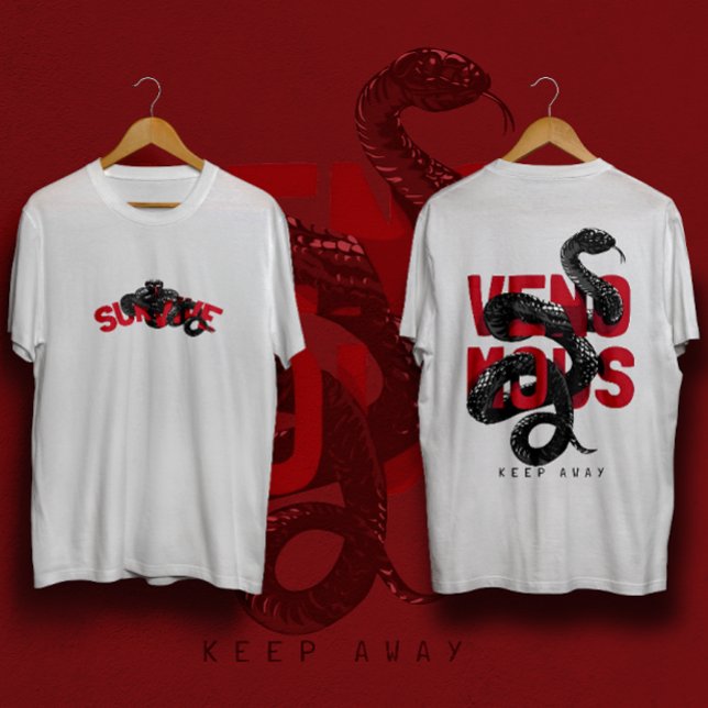 Venomous slogan with black cobra streetwear T-Shirt (Creator Uploaded)