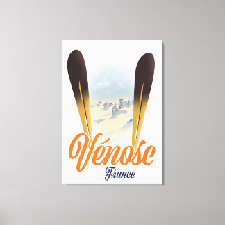 Vénosc, France Ski poster Canvas Print