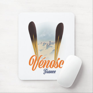 Vénosc, France Ski poster Mouse Mat