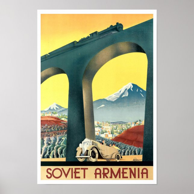Ventage Art Deco Armenia Travel Tourism Poster (Front)