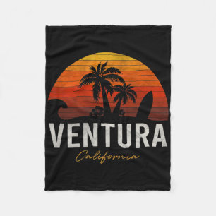 Ventura Beach California Palms Vacation Surf Sundo Fleece Blanket