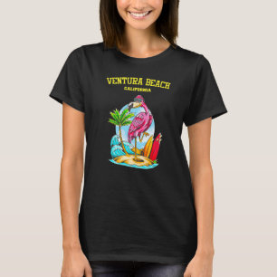 Ventura Beach Flamingo Ocean Wave Surf Premium T-Shirt