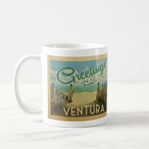 Ventura Beach Vintage Travel Coffee Mug
