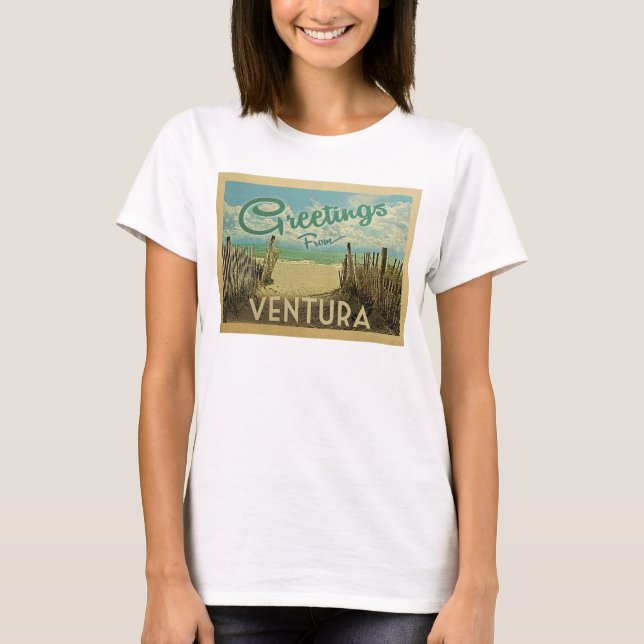 Ventura Beach Vintage Travel T-Shirt (Front)
