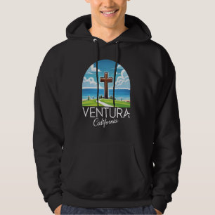 Ventura California Bear Retro County Oxnard Beach  Hoodie