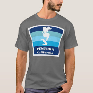 Ventura California CA Beach Swimming Mermaid Silho T-Shirt