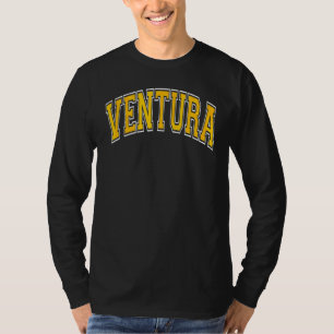 Ventura California Ca Varsity Style Amber Text T-Shirt