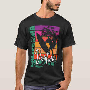 Ventura California Retro Sunset Beach Surfer Surf T-Shirt