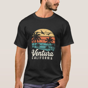 Ventura California Retro Sunset Palm Tree Beach T-Shirt
