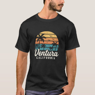 Ventura California Retro Sunset Palm Trees Beach T-Shirt