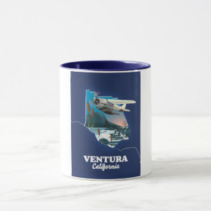 Ventura California travel map Table Number Mug