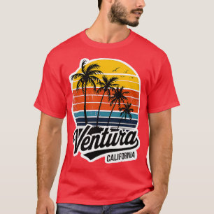 Ventura California Vintage Sunset Palm Trees 70s R T-Shirt