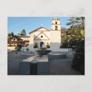 Ventura Mission from Mall Across Main St. Postcard