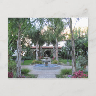 Ventura Mission Garden and Fountain Postcard