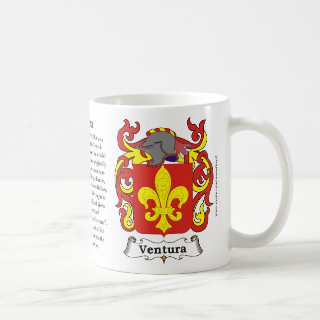 Ventura, Origin, Meaning and the Crest on a mug (Right)
