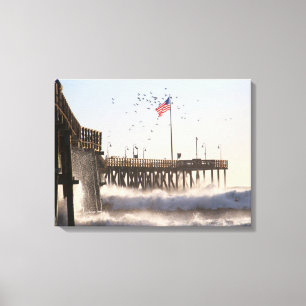 Ventura Pier Waves   El Nino Canvas Print