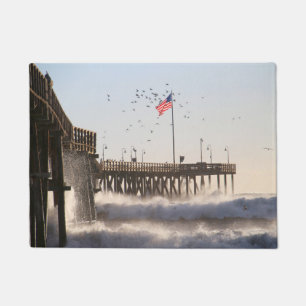 Ventura Pier Waves El Nino Doormat