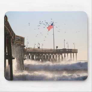 Ventura Pier Waves El Nino Mouse Mat