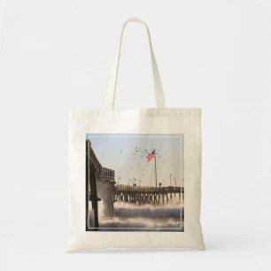 Ventura Pier Waves El Nino Tote Bag