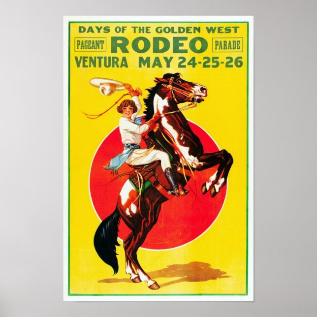 Ventura Rodeo, 1933. Vintage Advertising Poster (Front)