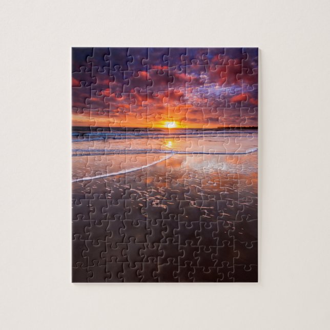 Ventura State Beach At Sunset Jigsaw Puzzle (Vertical)