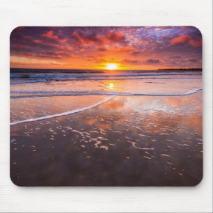 Ventura State Beach At Sunset Mouse Mat