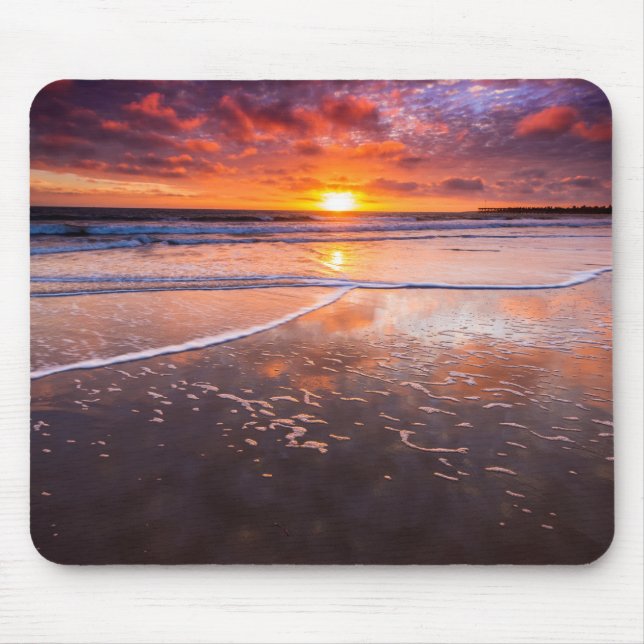 Ventura State Beach At Sunset Mouse Mat (Front)
