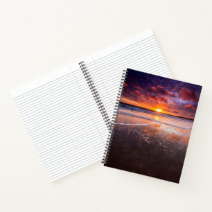 Ventura State Beach At Sunset Notebook